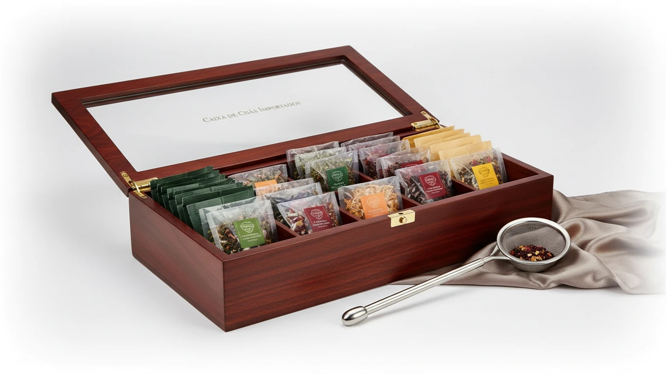 Caixa de Chás Importados com Infusor