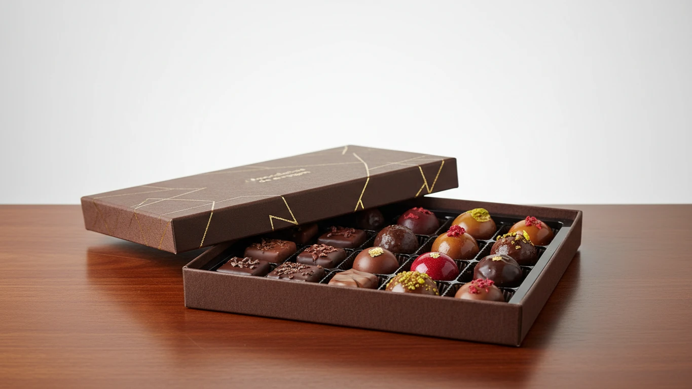 Caixa de Chocolates de Origem e Bombons Finos