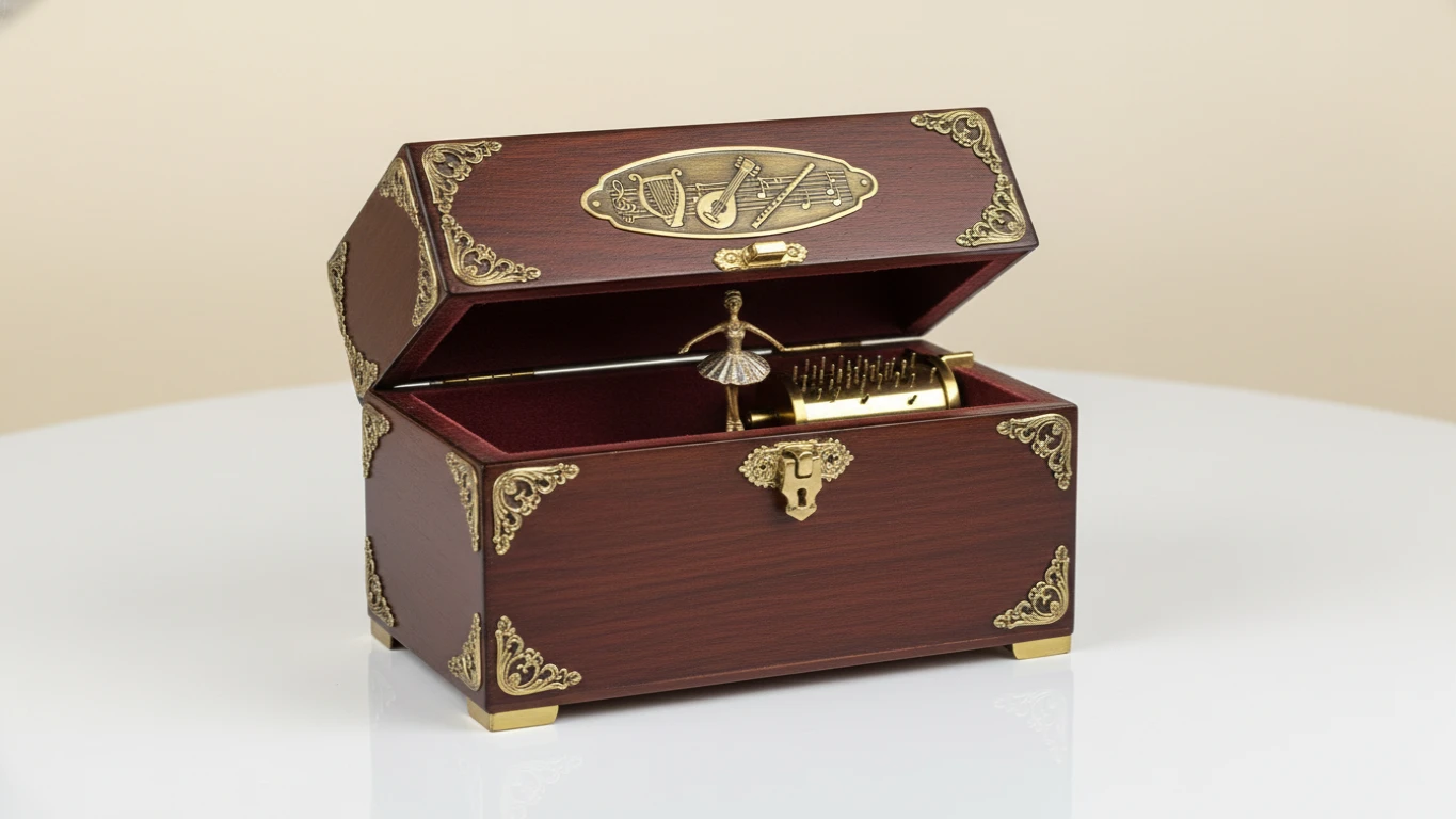 Caixa de Música Vintage em Madeira