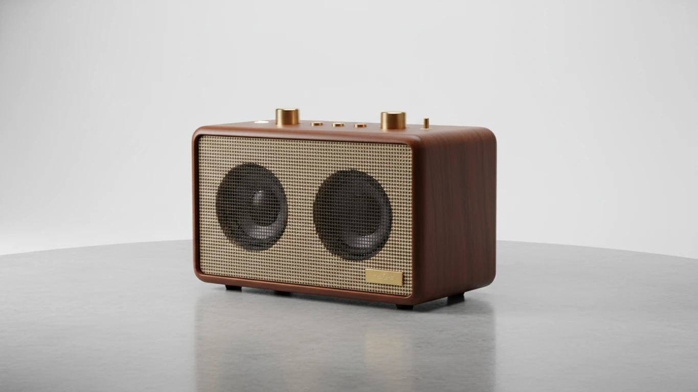 Caixa de Som Bluetooth com Design Retrô
