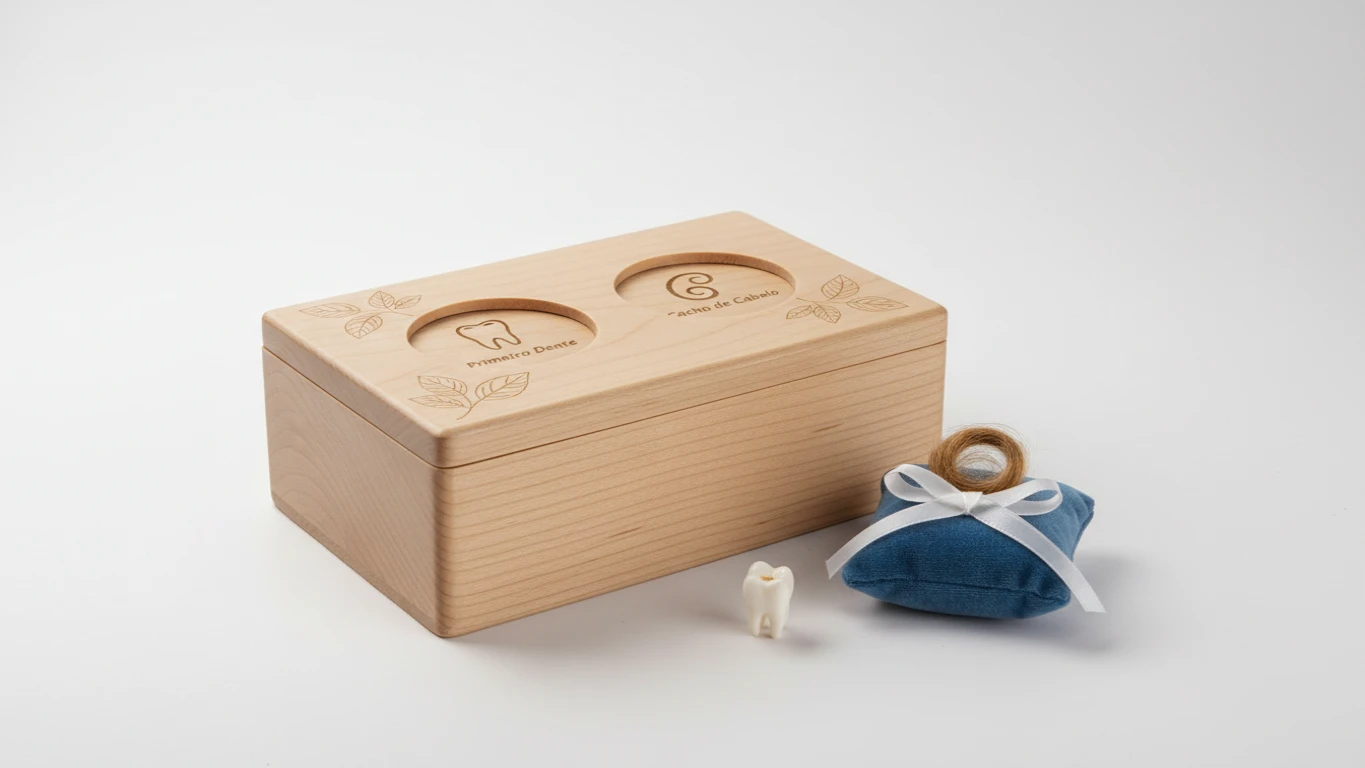Caixa para Primeiro Dente e Cacho de Cabelo