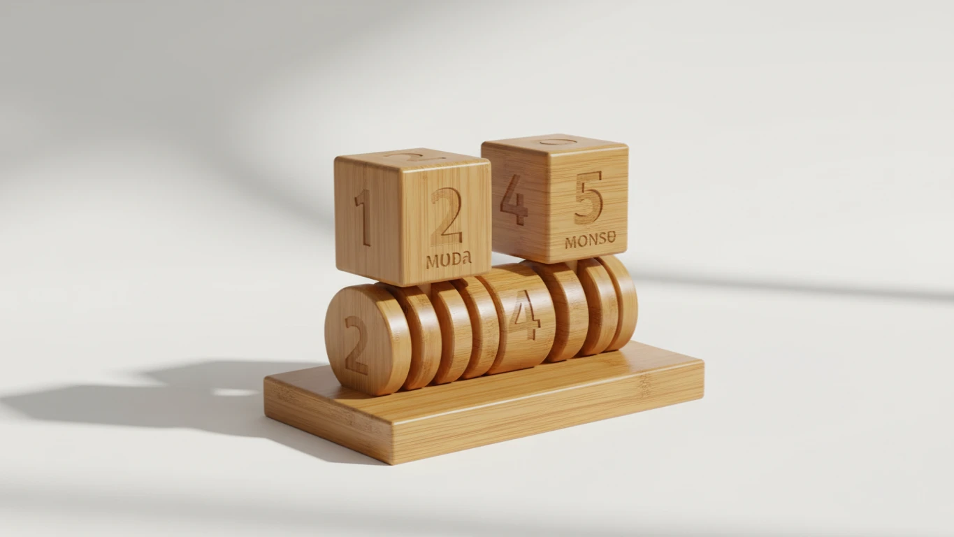 Calendário de Mesa em Bambu Eterno