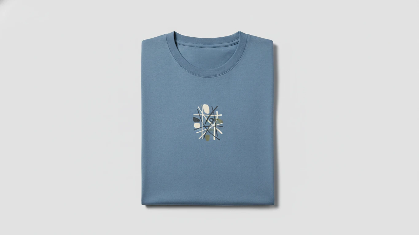 Camiseta de Algodão Pima com Estampa Minimalista