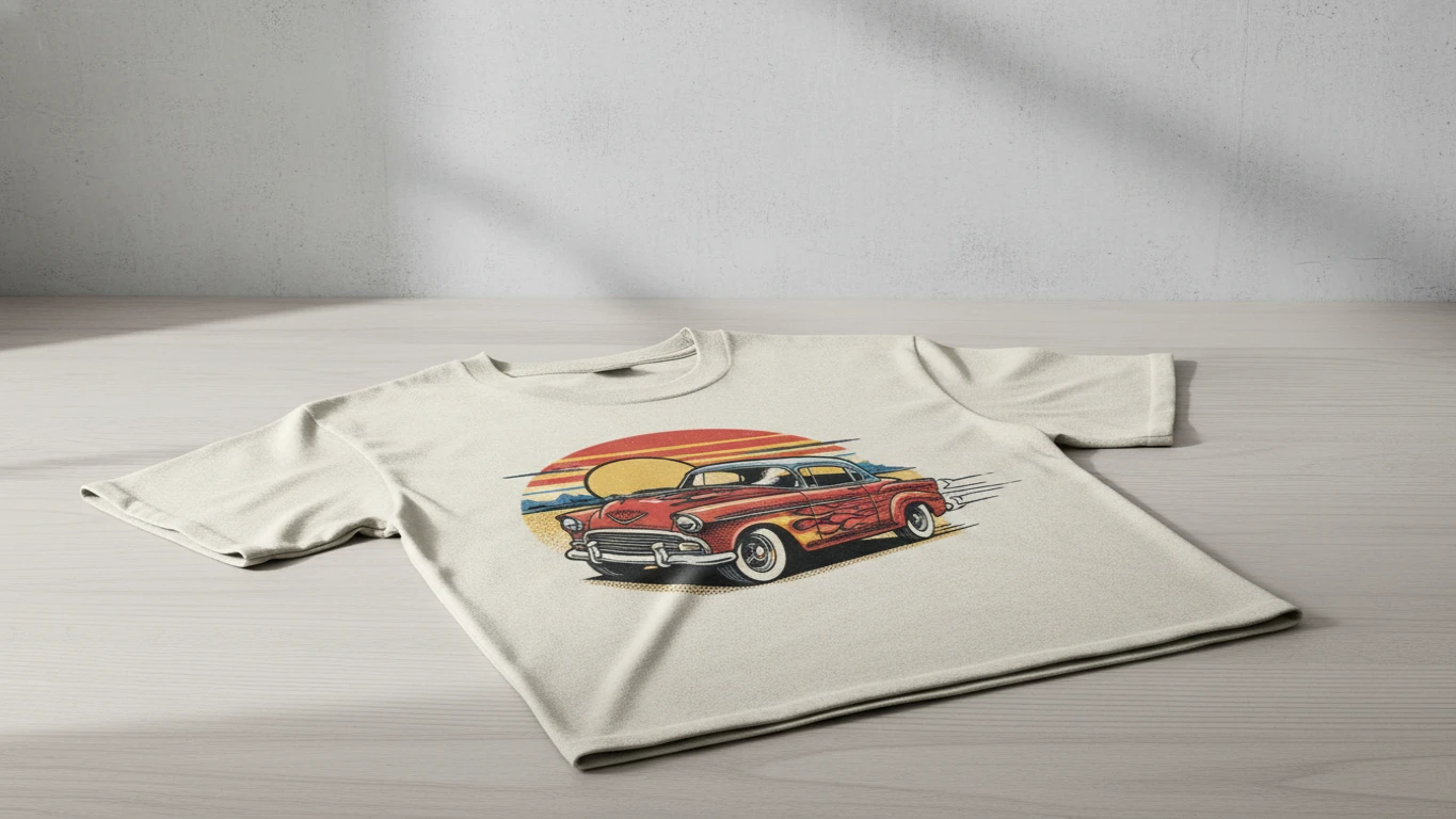 Camiseta em Algodão com Estampa Old School