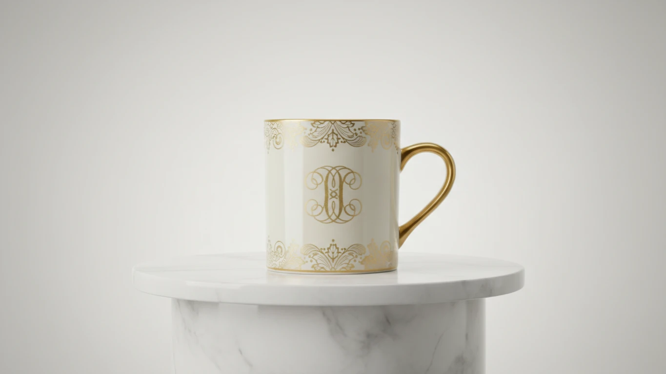 Caneca de Porcelana Personalizada com Ouro