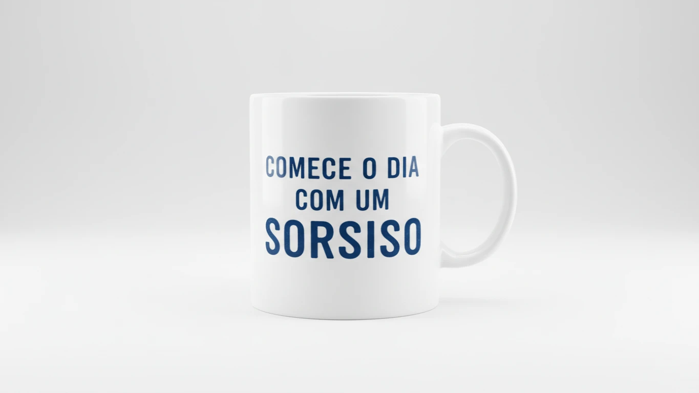 Caneca de Porcelana com Frase Motivacional