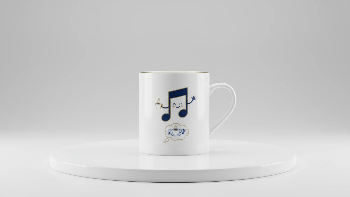 Caneca de Porcelana com Trocadilho Musical
