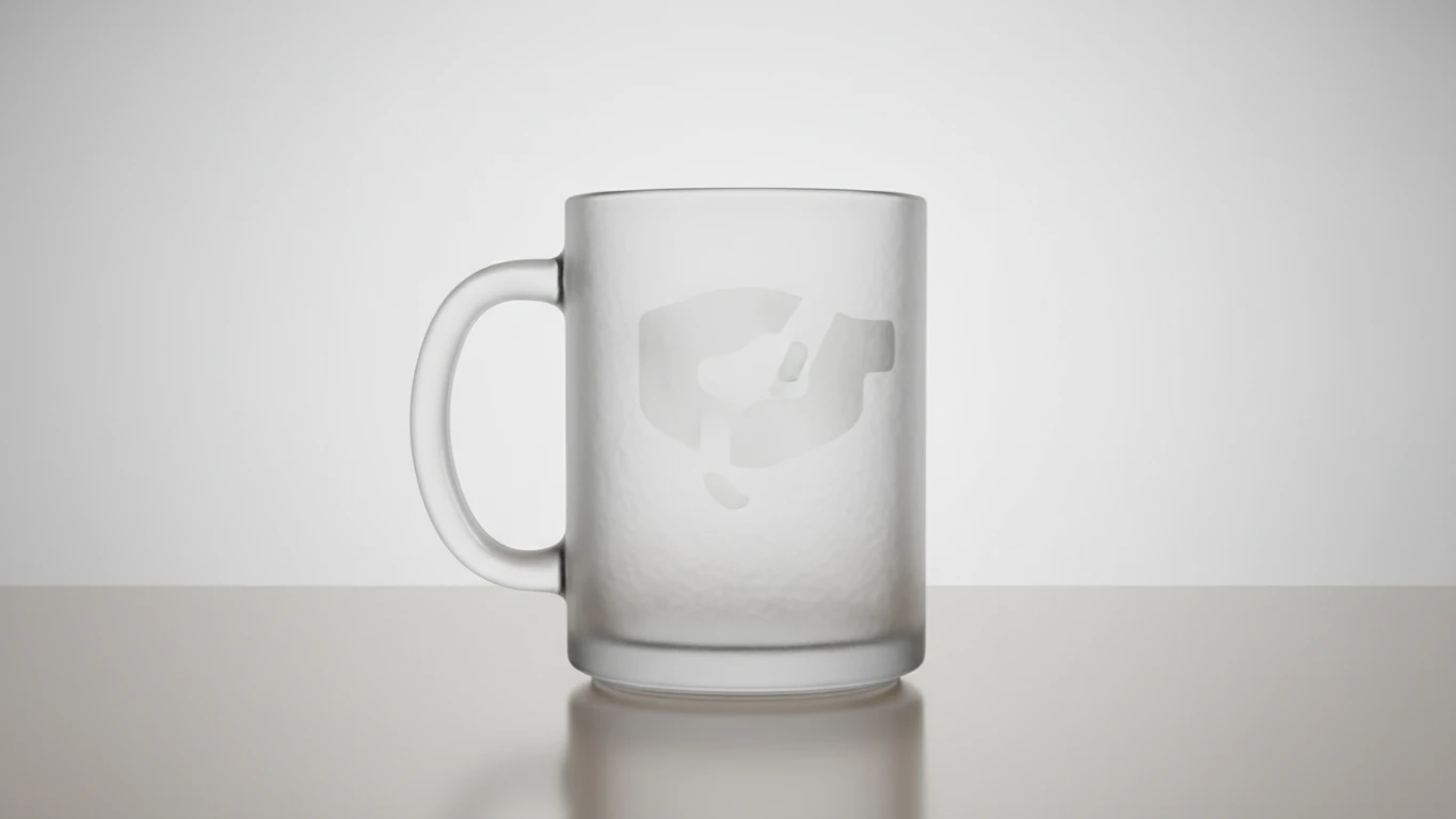 Caneca de Vidro Jateado Personalizável