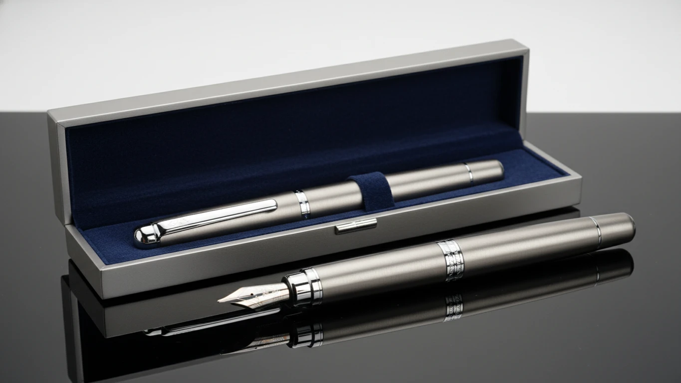 Caneta Tinteiro de Metal com Estojo