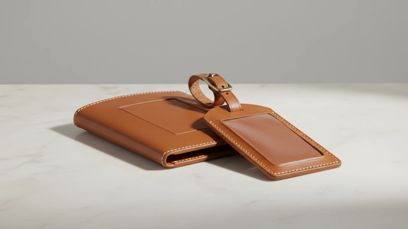 Case de Passaporte e Tag de Couro