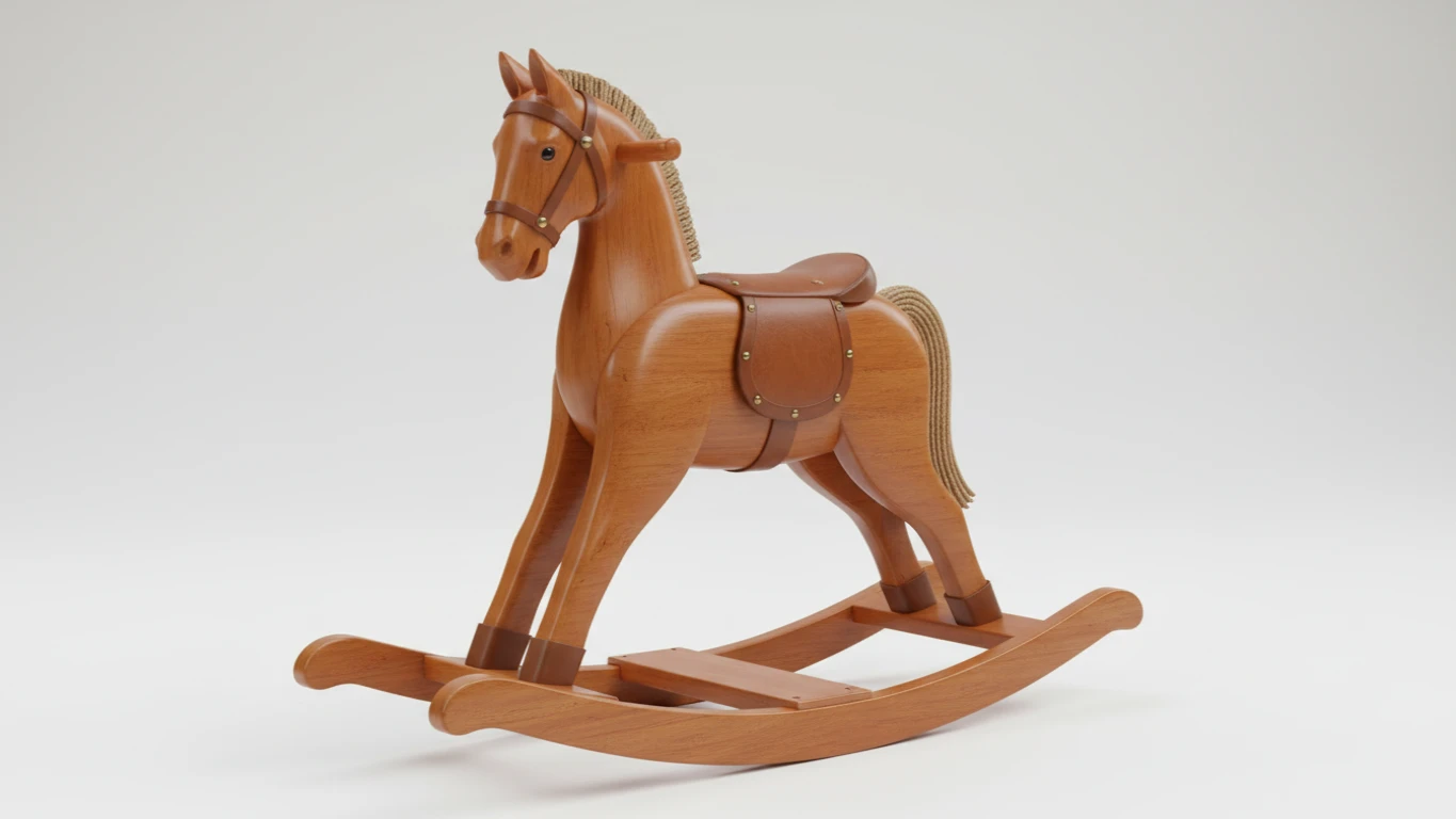 Cavalo de Balanço Clássico em Madeira