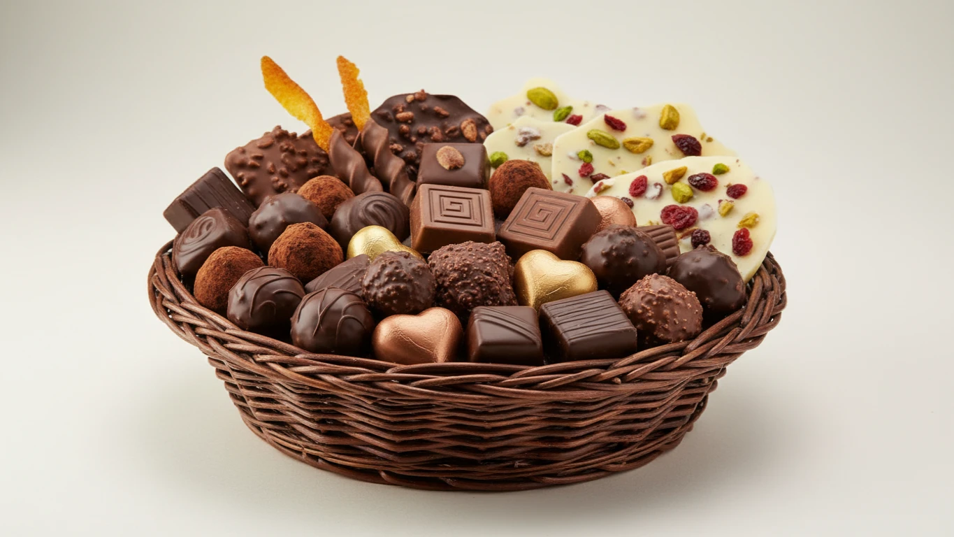 Cesta Gourmet de Chocolates Finos