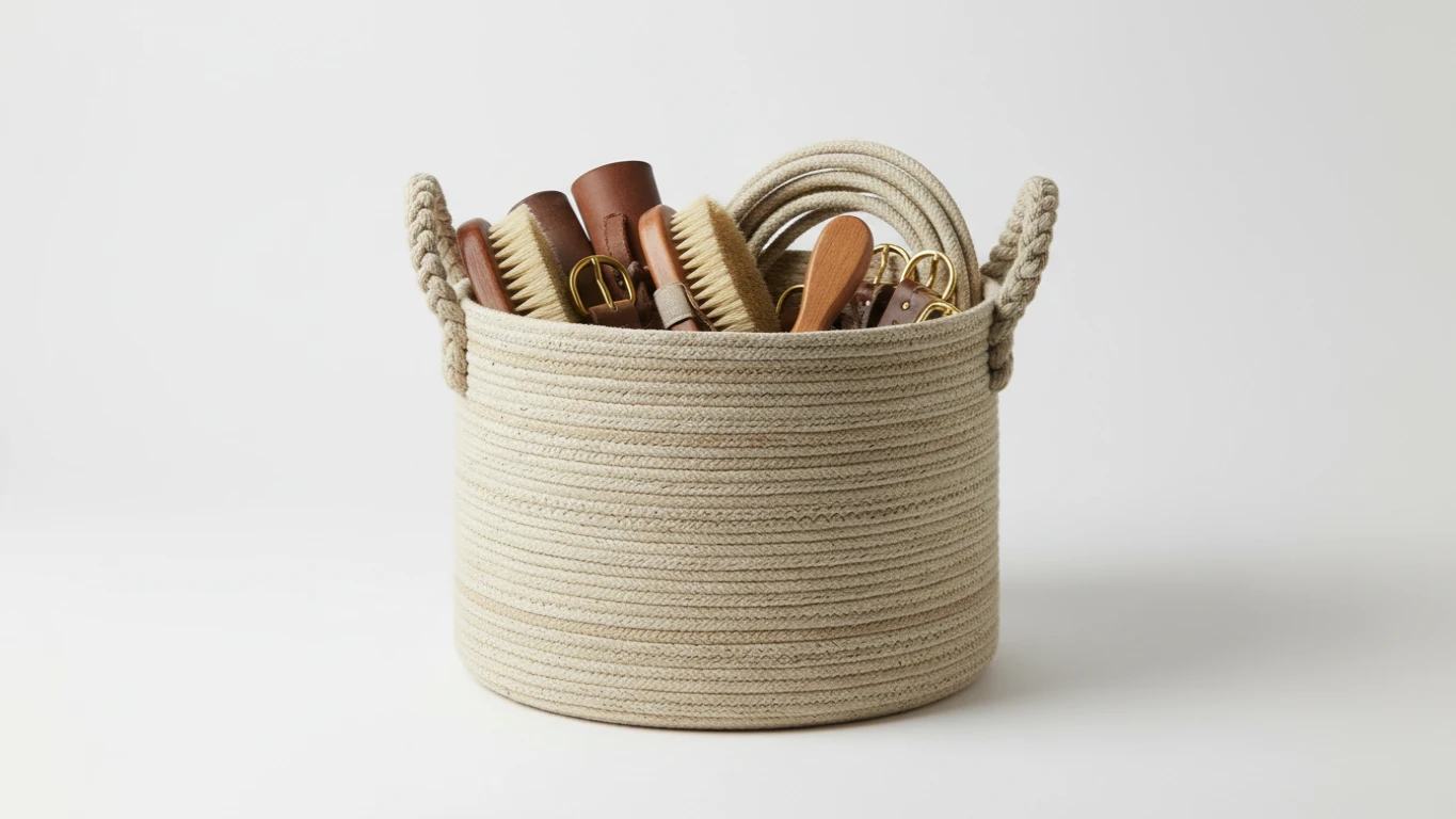 Cesto de Corda para Organização de Selaria