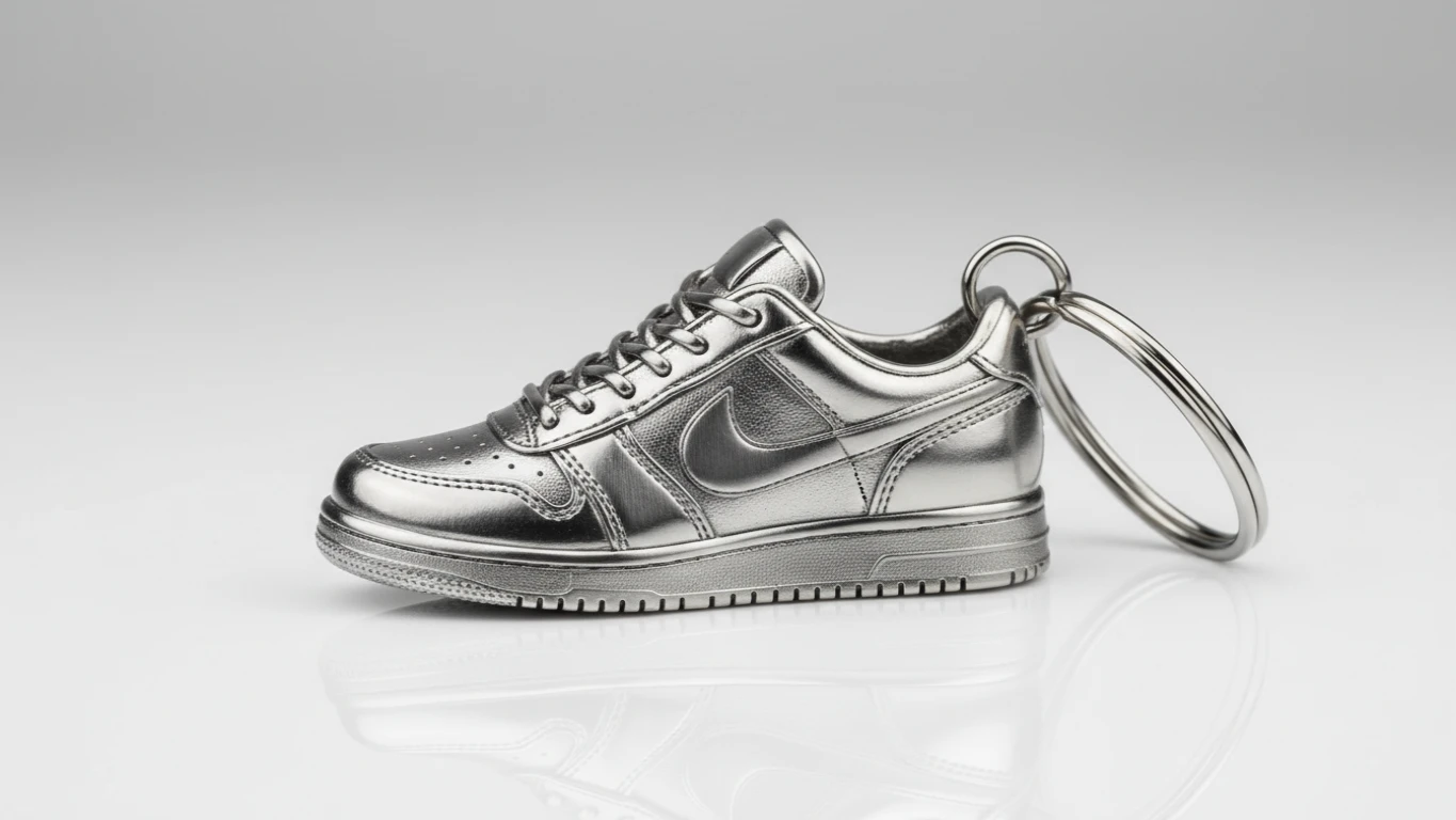 Chaveiro Metálico Premium em Formato de Tênis Retrô