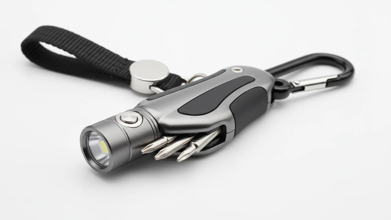 Chaveiro Multifuncional com Mini Lanterna LED