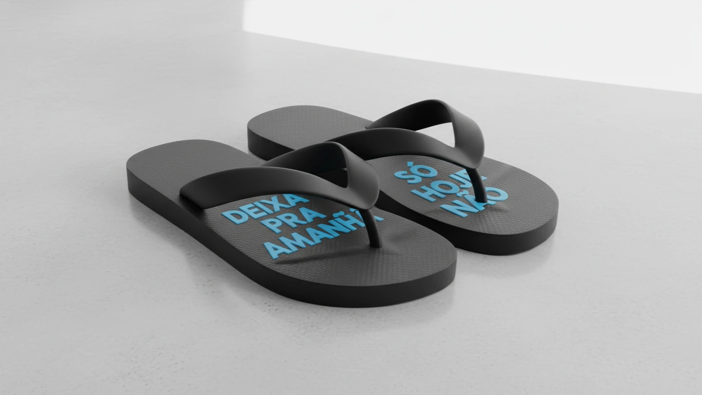 Chinelo com Mensagem Divertida na Sola