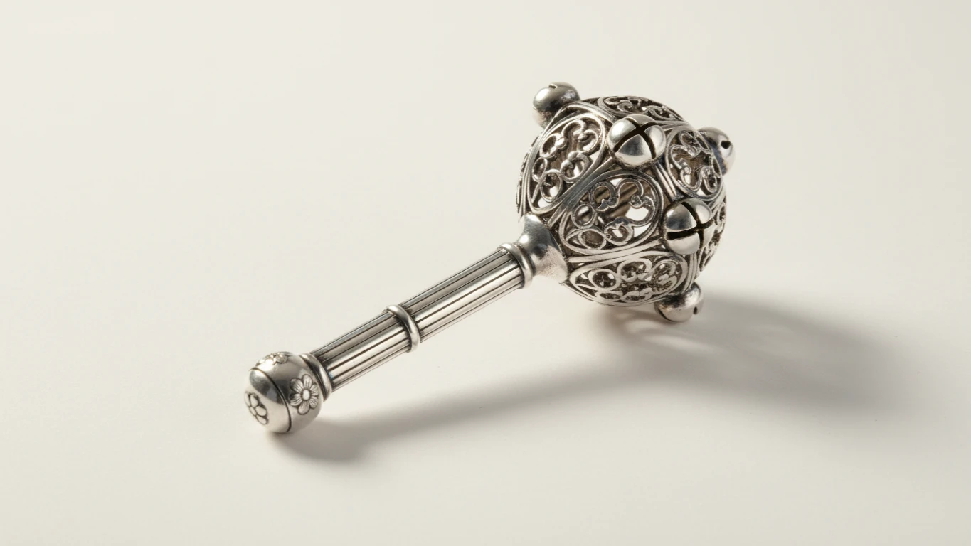 Chocalho de Prata com Design Vintage