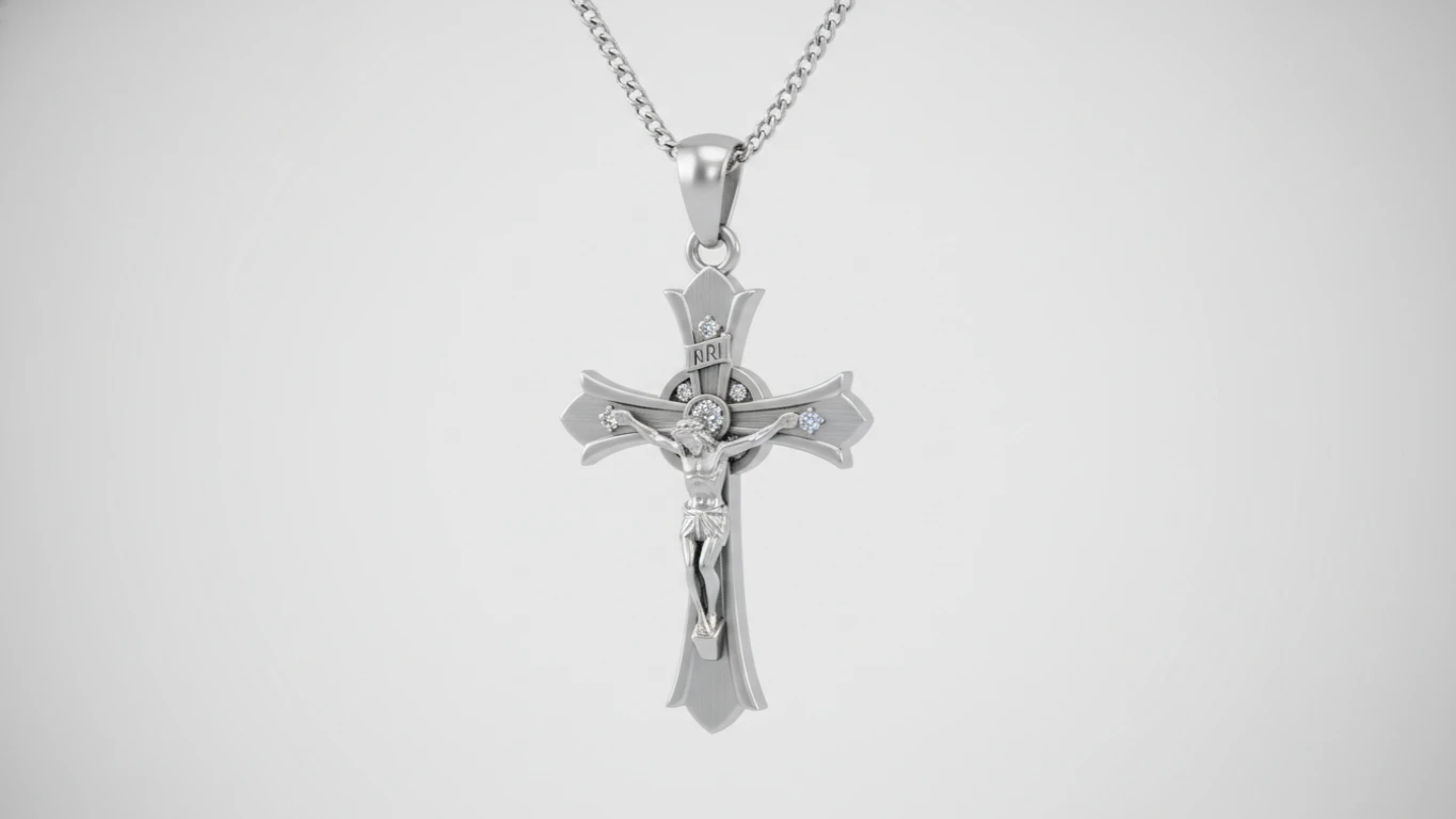 Colar de Prata com Pingente Religioso