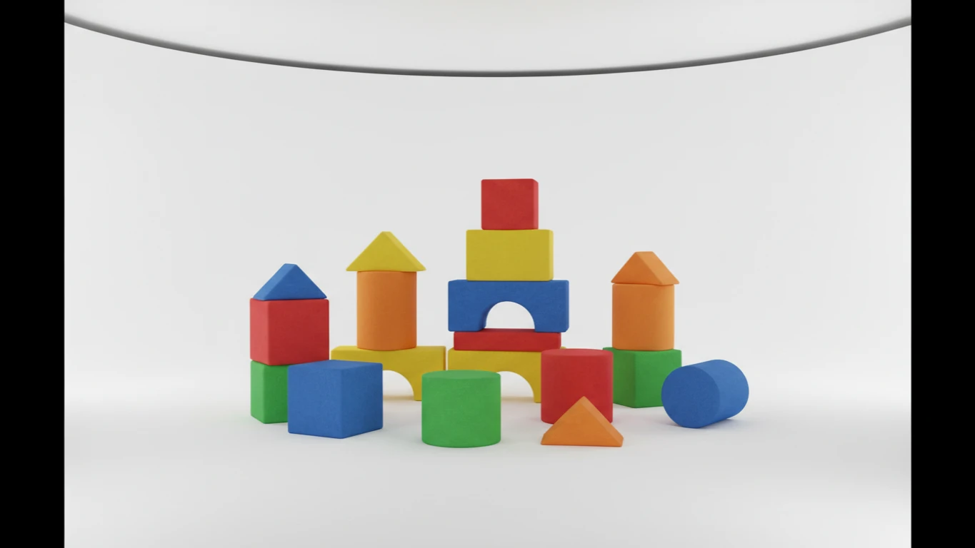 Conjunto de Blocos de Montar Grandes e Macios