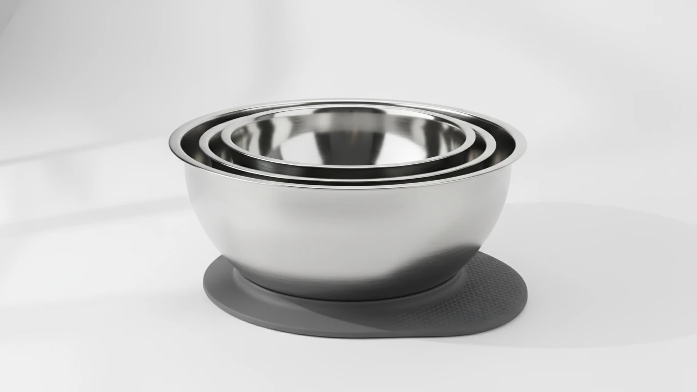 Conjunto de Bowls em Inox com Base de Silicone