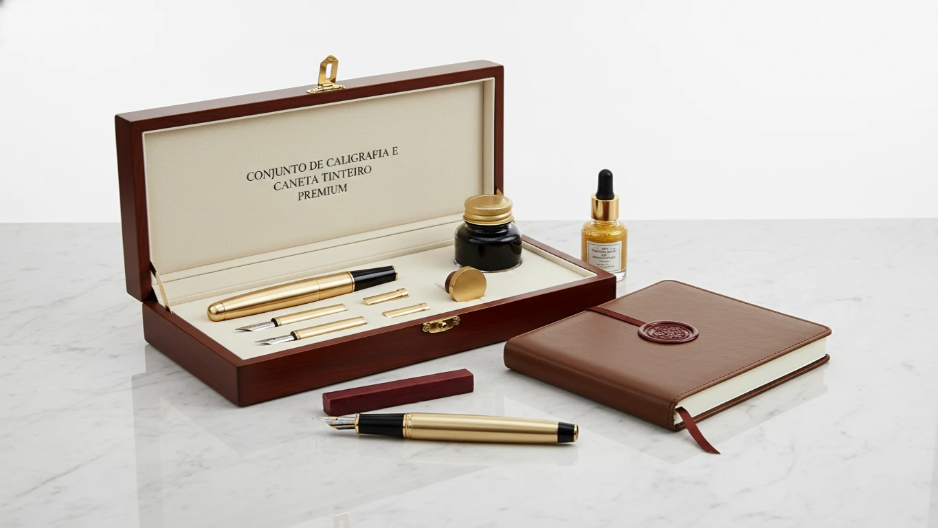 Conjunto de Caligrafia e Caneta Tinteiro Premium