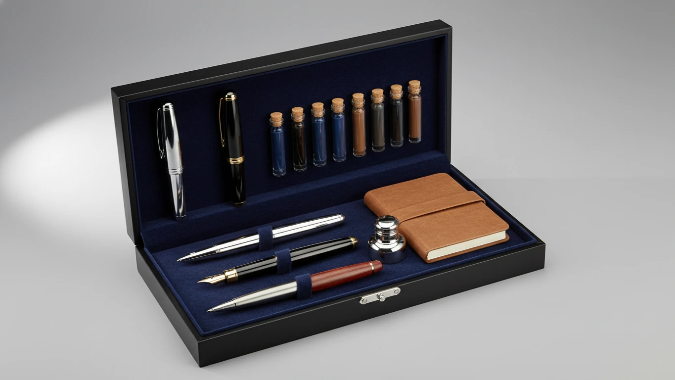 Conjunto de Canetas Tinteiro Profissionais