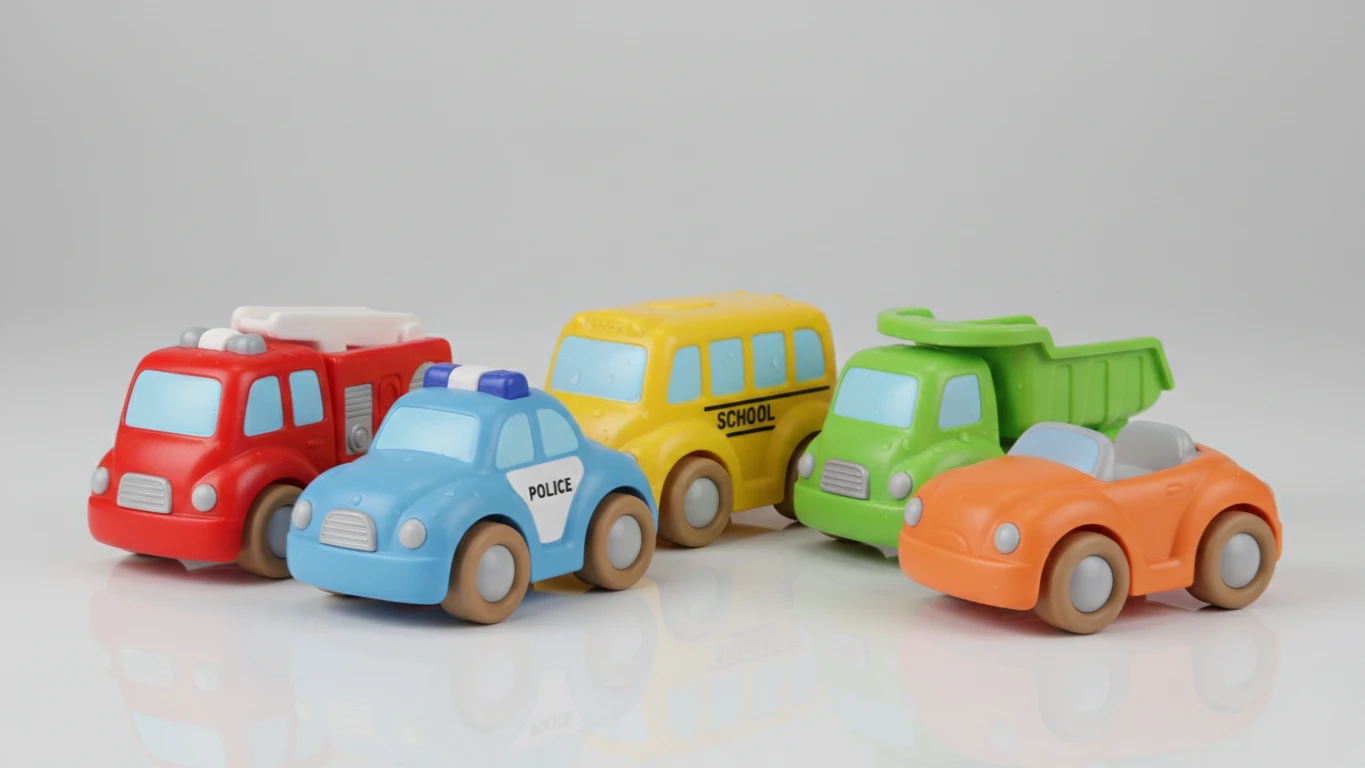Conjunto de Carrinhos de Brinquedo Pequenos e Seguros