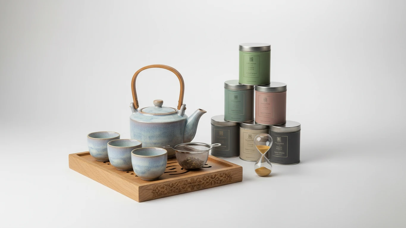 Conjunto de Chás Finos com Acessórios
