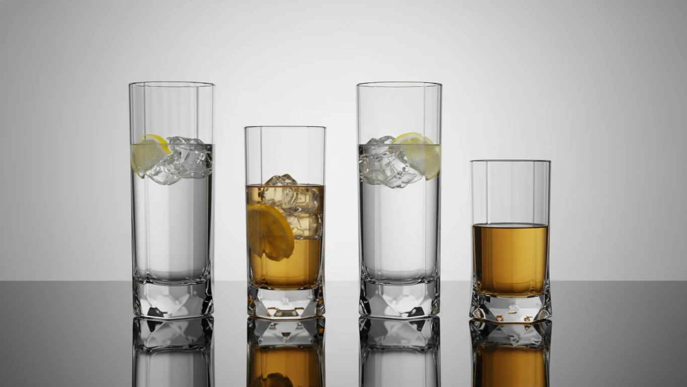 Conjunto de Copos de Cristal para Água e Suco