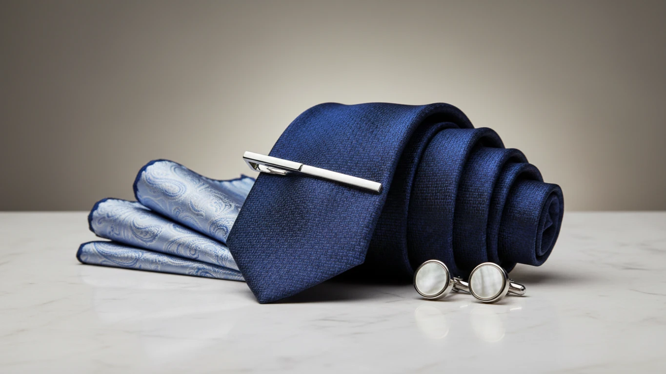 Conjunto de Gravata de Seda e Acessórios