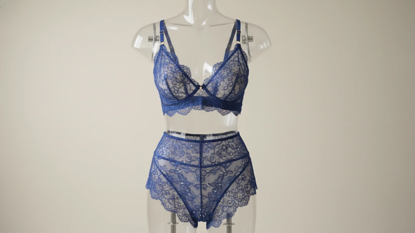 Conjunto de Lingerie em Renda Francesa