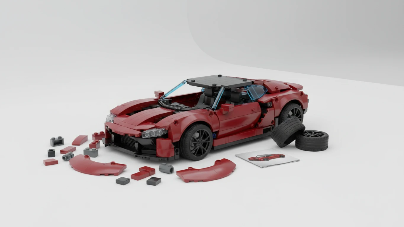 Conjunto de Montagem de Carro Esportivo em Blocos