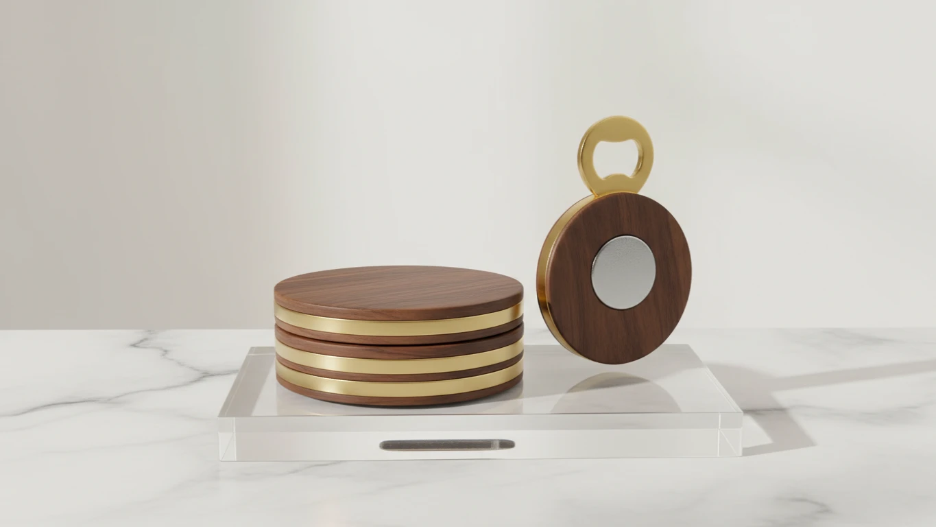 Conjunto de Porta-Copo e Abridor Magnético