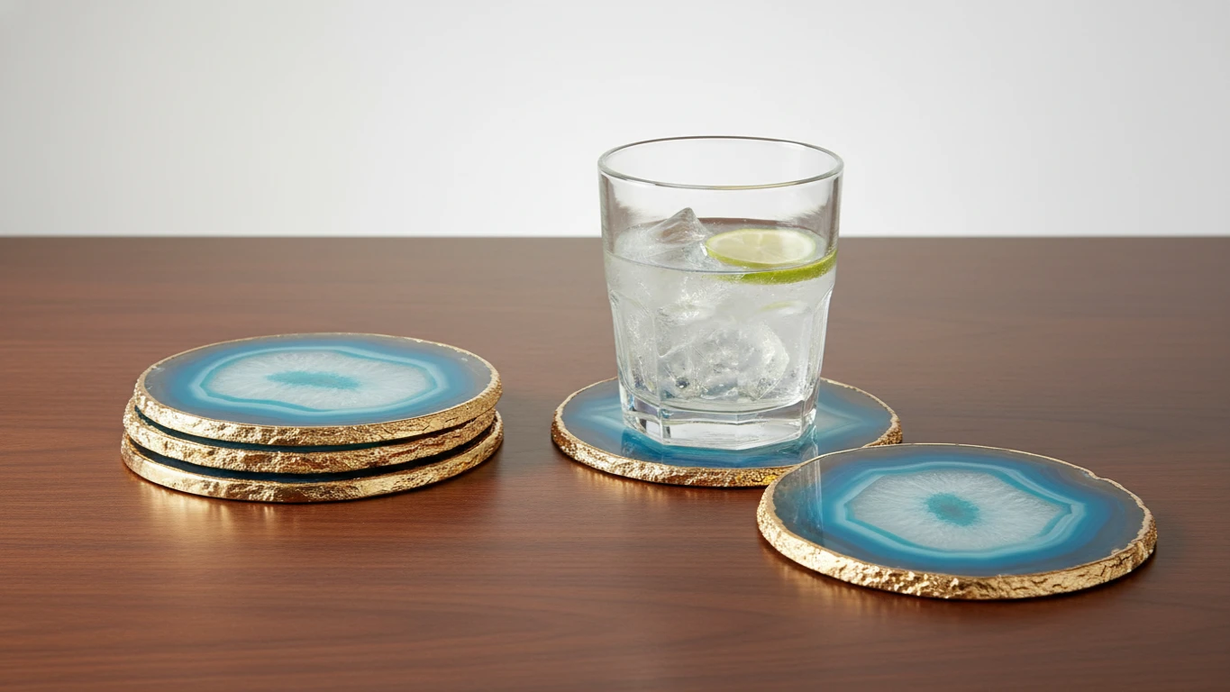 Conjunto de Porta-Copos em Ágata