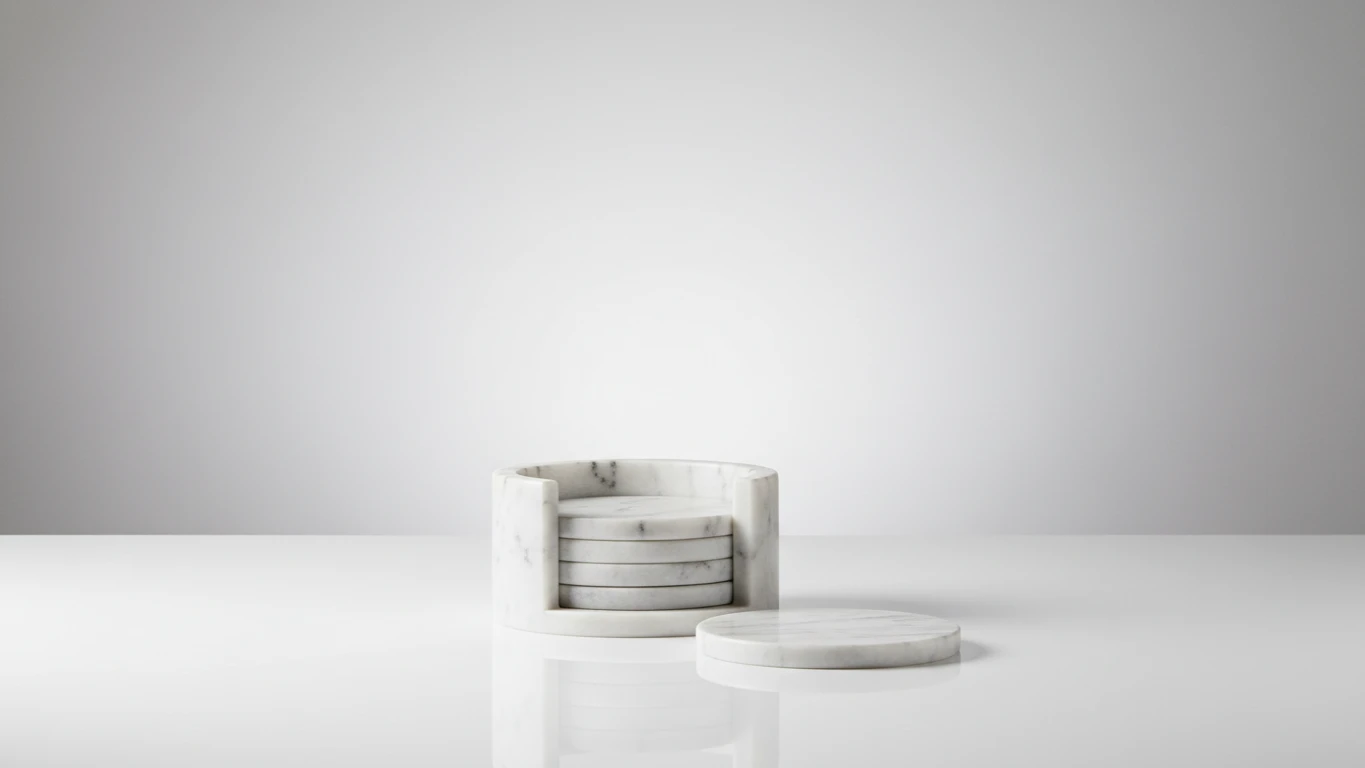 Conjunto de Porta-Copos em Mármore