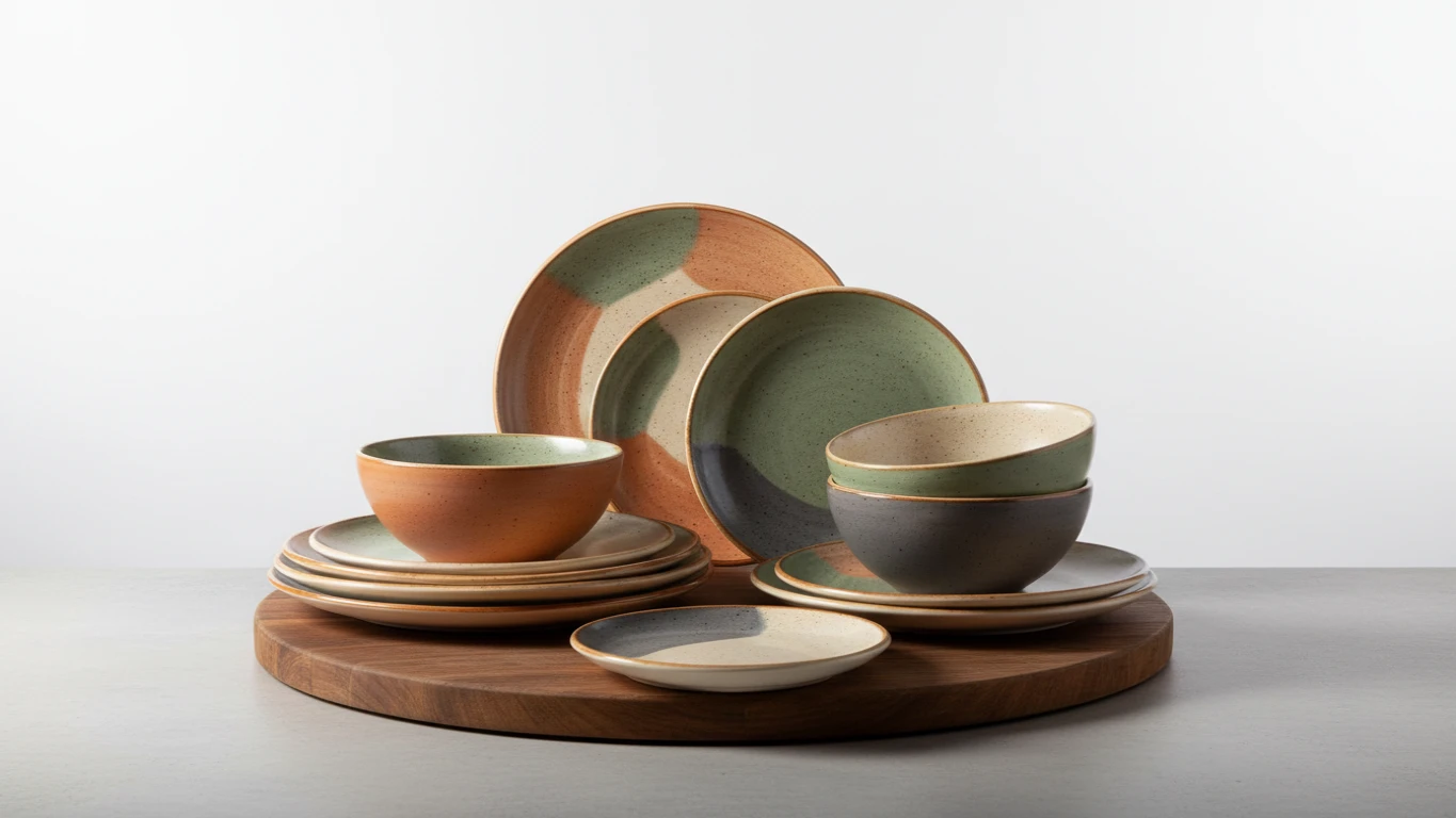 Conjunto de Pratos de Cerâmica Rústica