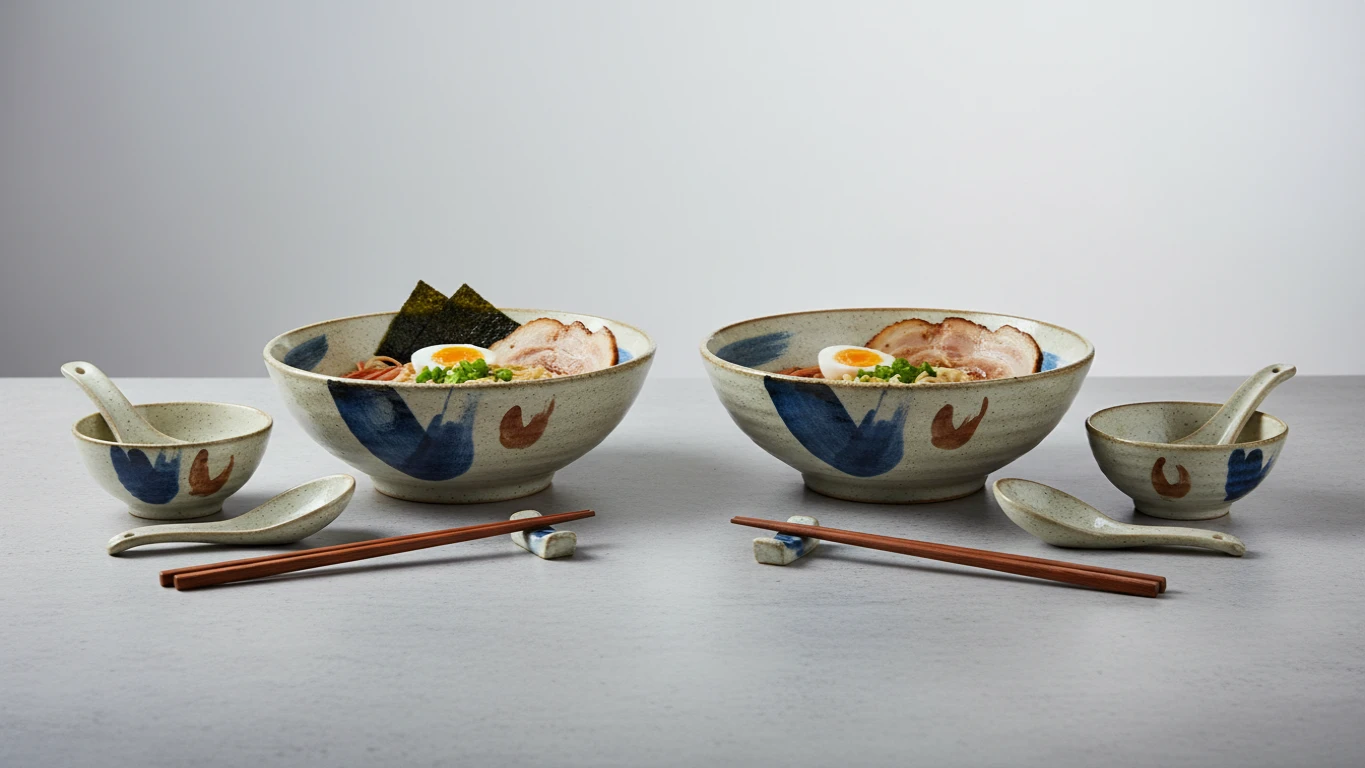 Conjunto de Ramen em Cerâmica Artesanal