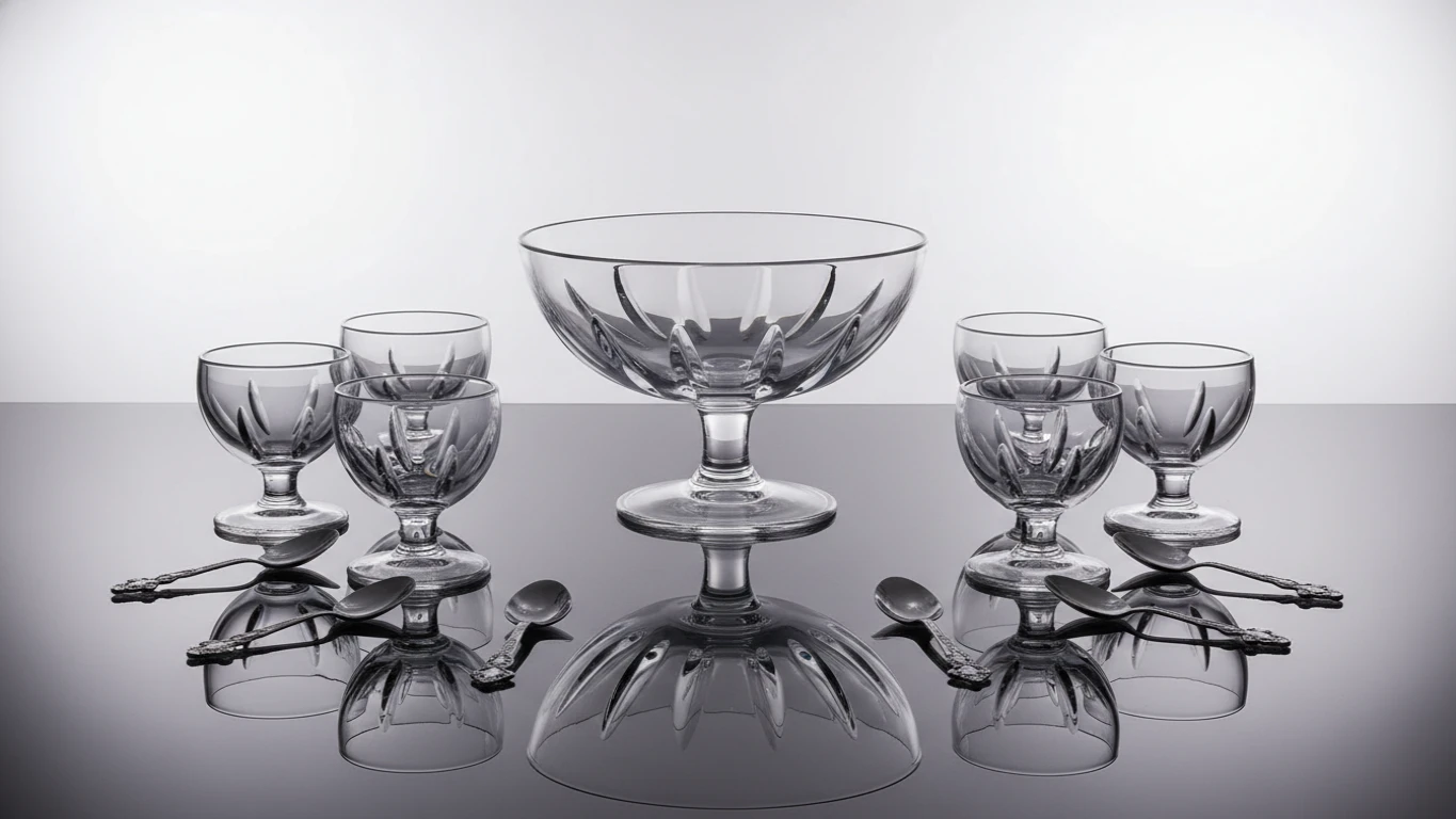 Conjunto de Sobremesa em Cristal Transparente