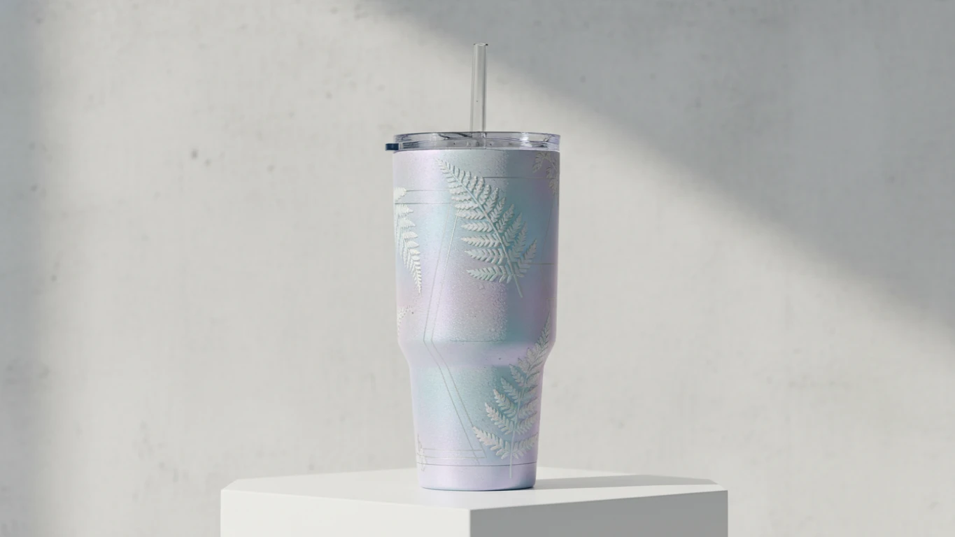 Copo Térmico Decorado com Canudo