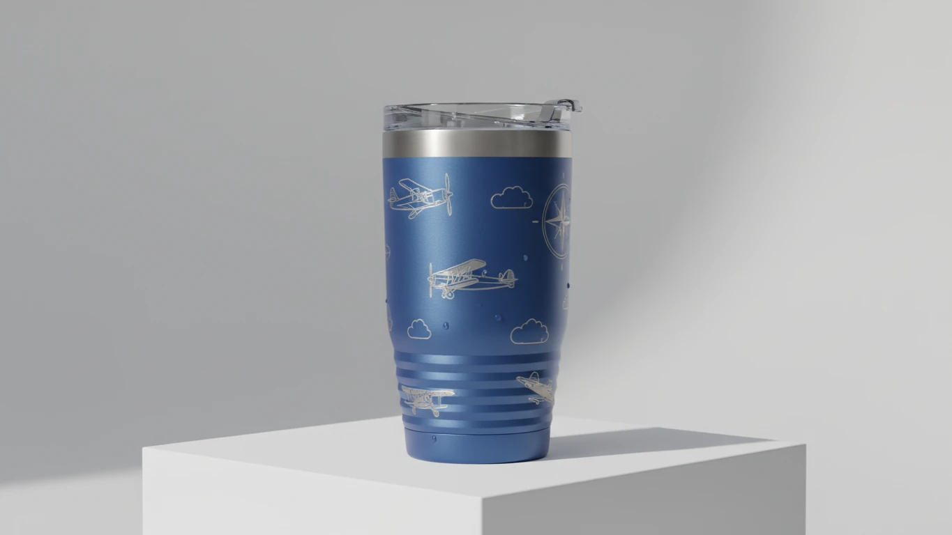 Copo Térmico Personalizado com Temática de Aviação
