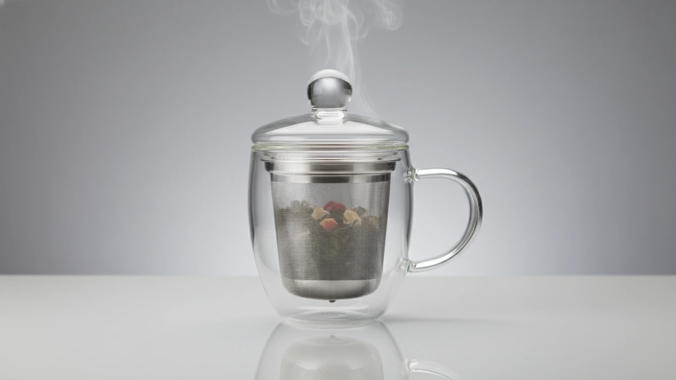 Copo de Vidro Borossilicato com Infusor