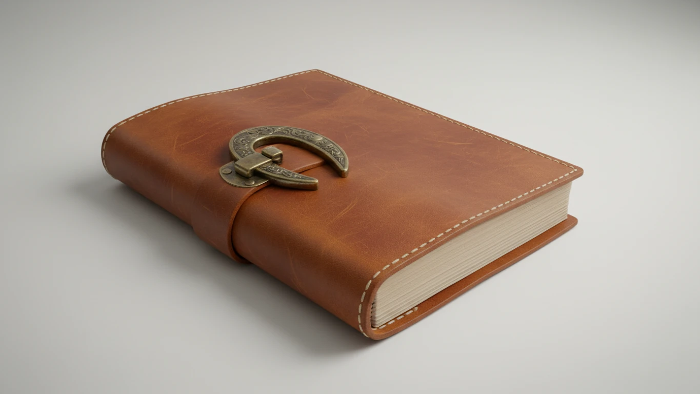 Diário de Couro com Fecho de Metal