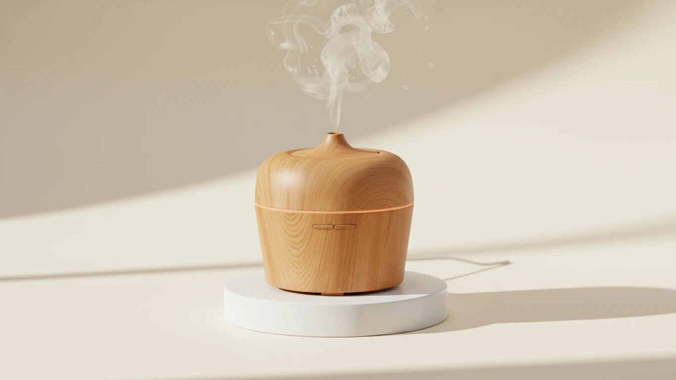 Difusor de Óleos Essenciais com Acabamento Amadeirado