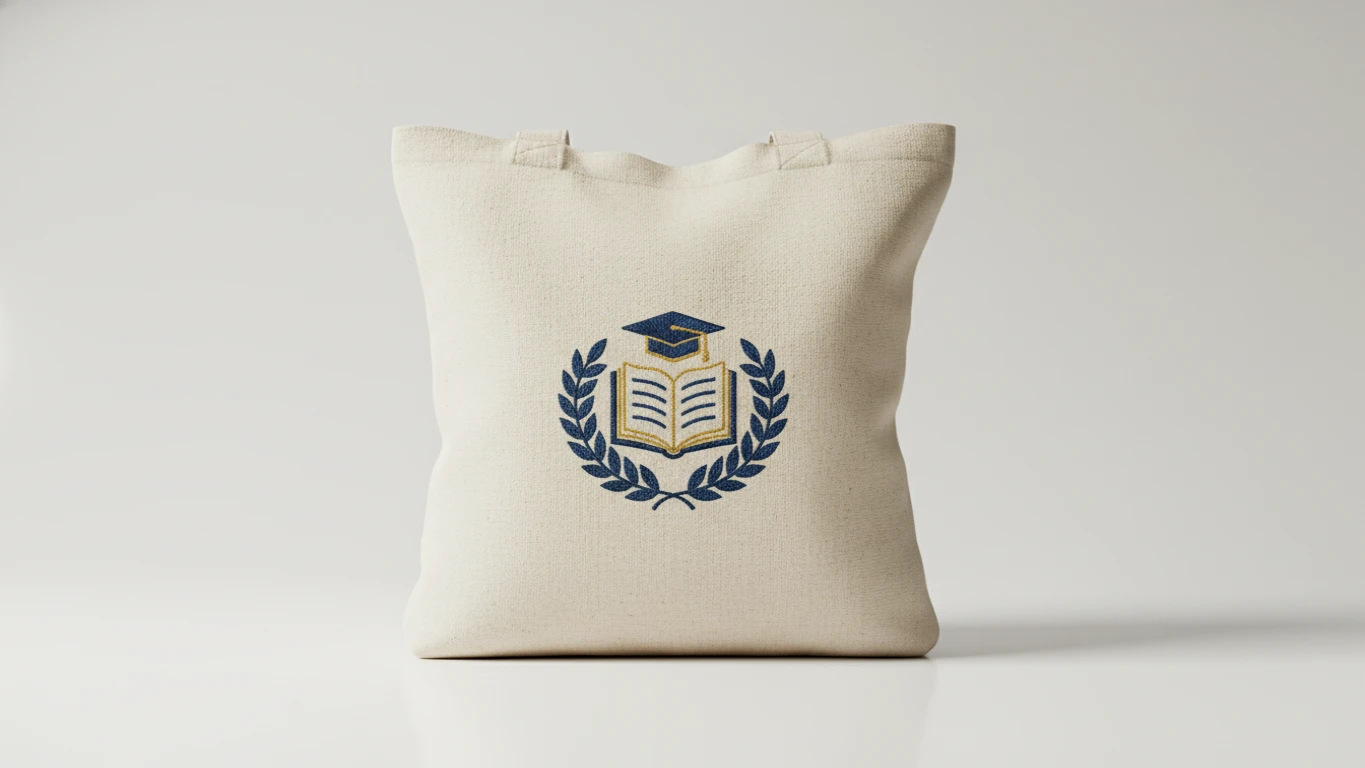 Ecobag de Algodão com Bordado Acadêmico