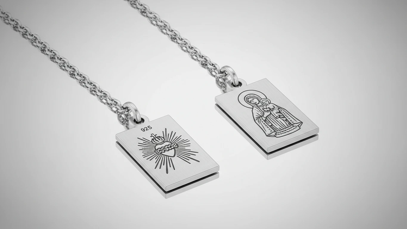 Escapulário em Prata 925 com Gravação