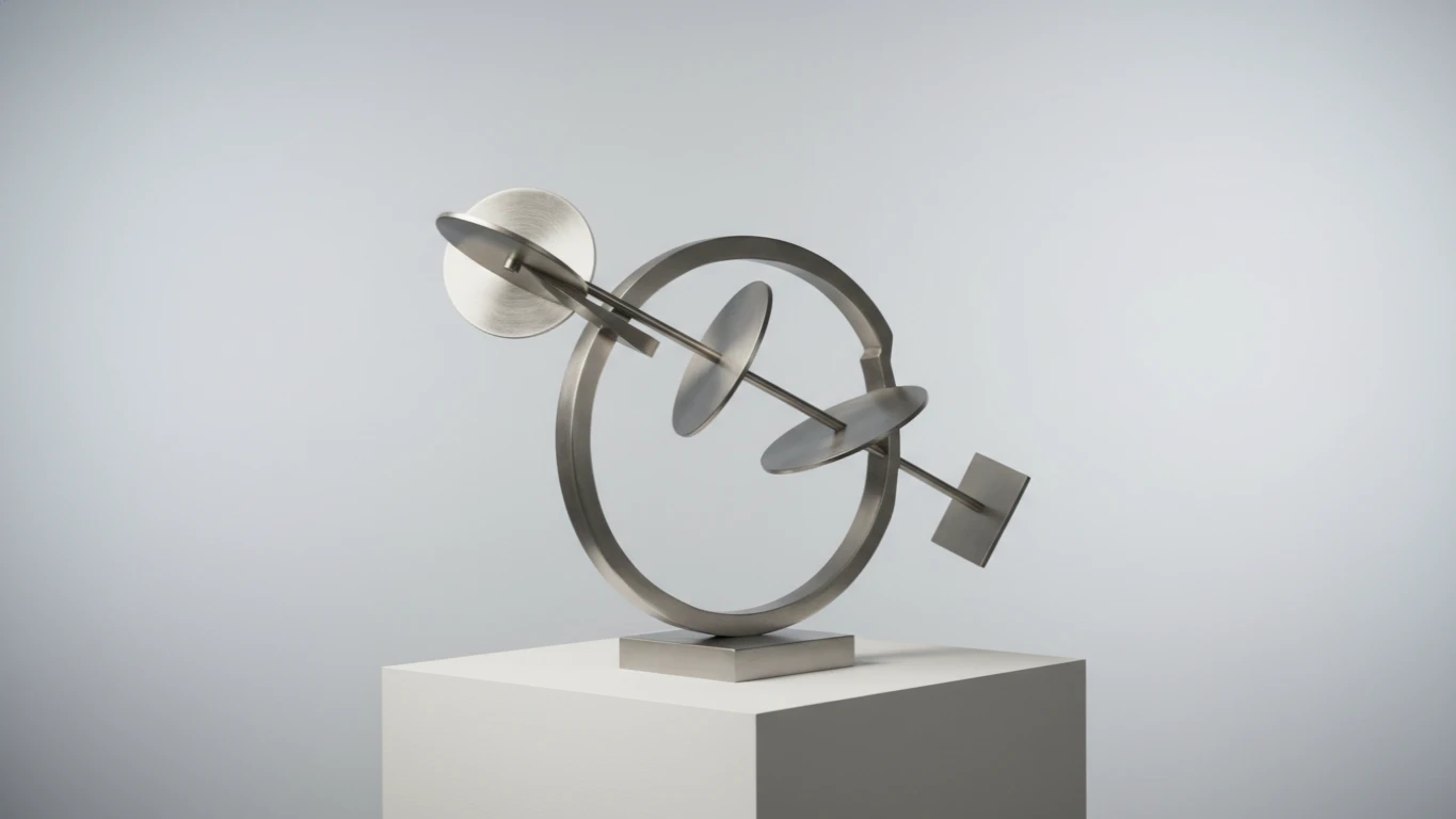 Escultura Cinética de Mesa em Aço