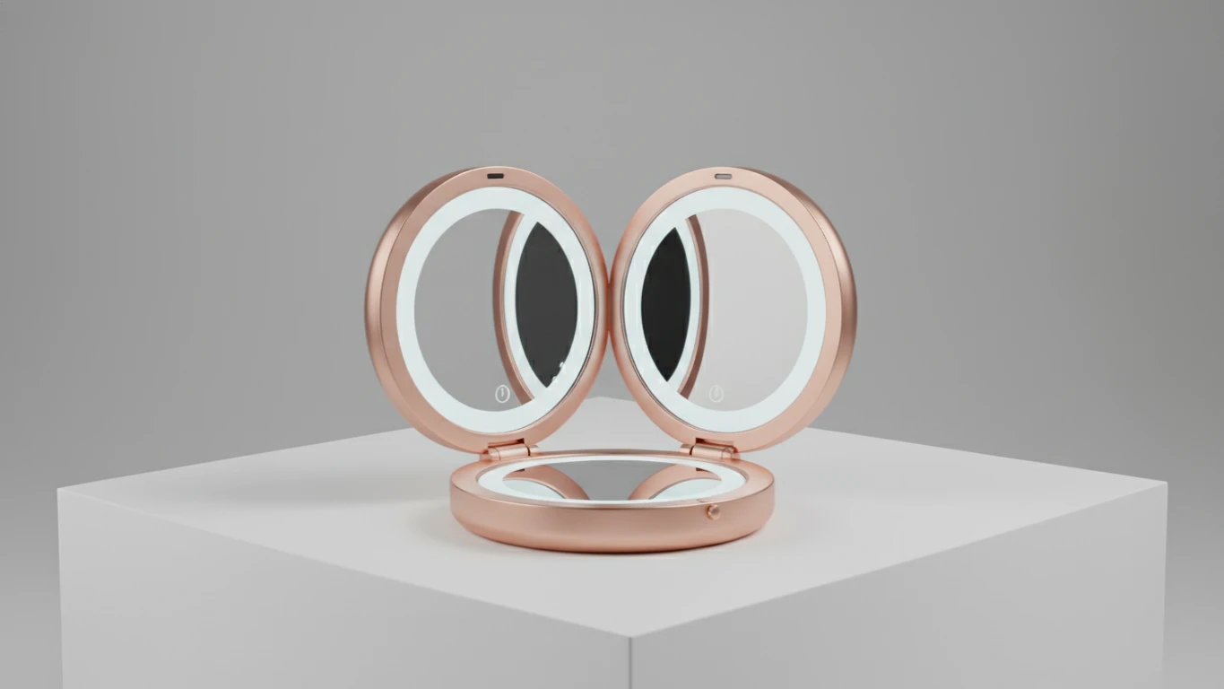 Espelho de Bolsa com Iluminação LED