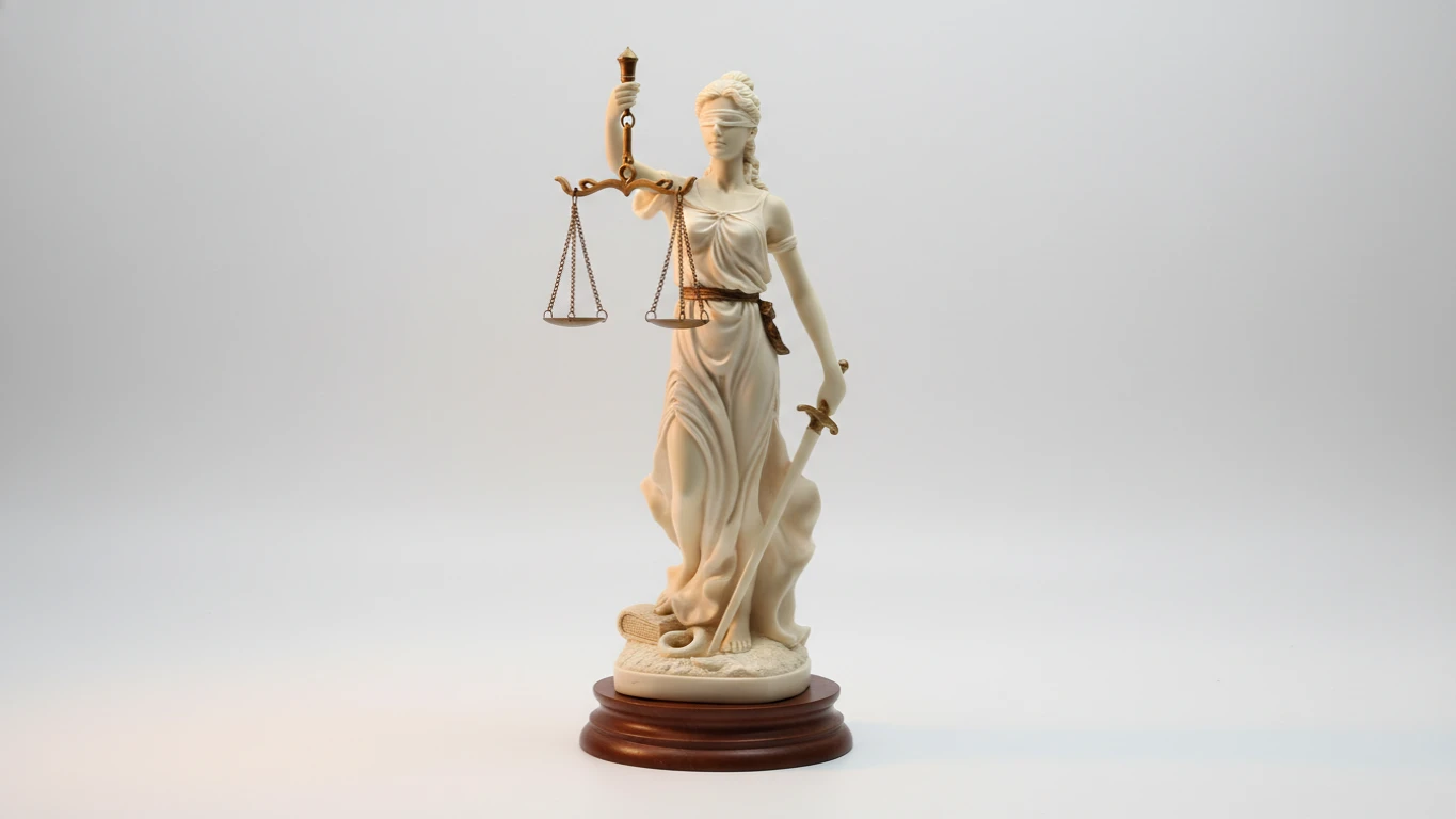 Estátua da Deusa Thêmis em Resina Nobre