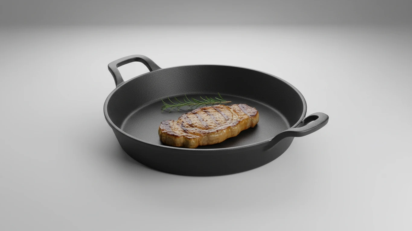 Frigideira de Ferro Fundido com Alça Dupla