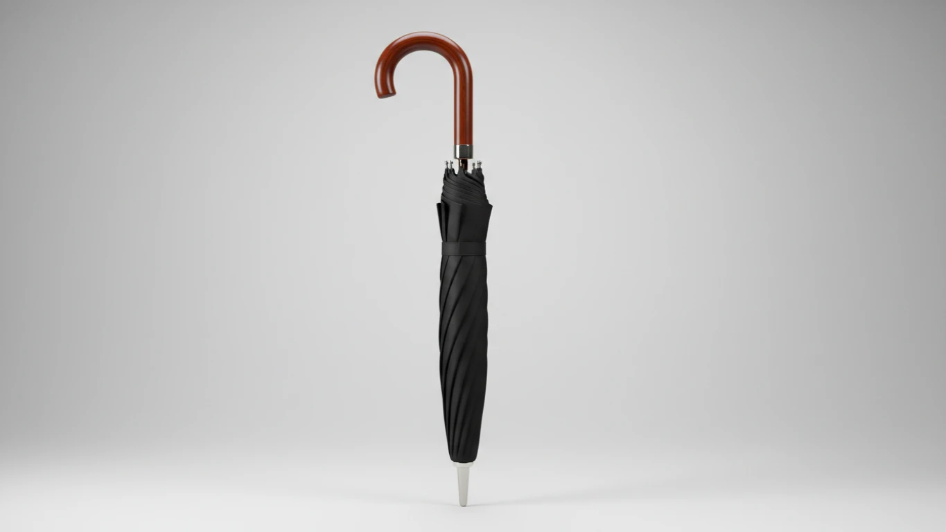 Guarda-Chuva Executivo com Cabo de Madeira